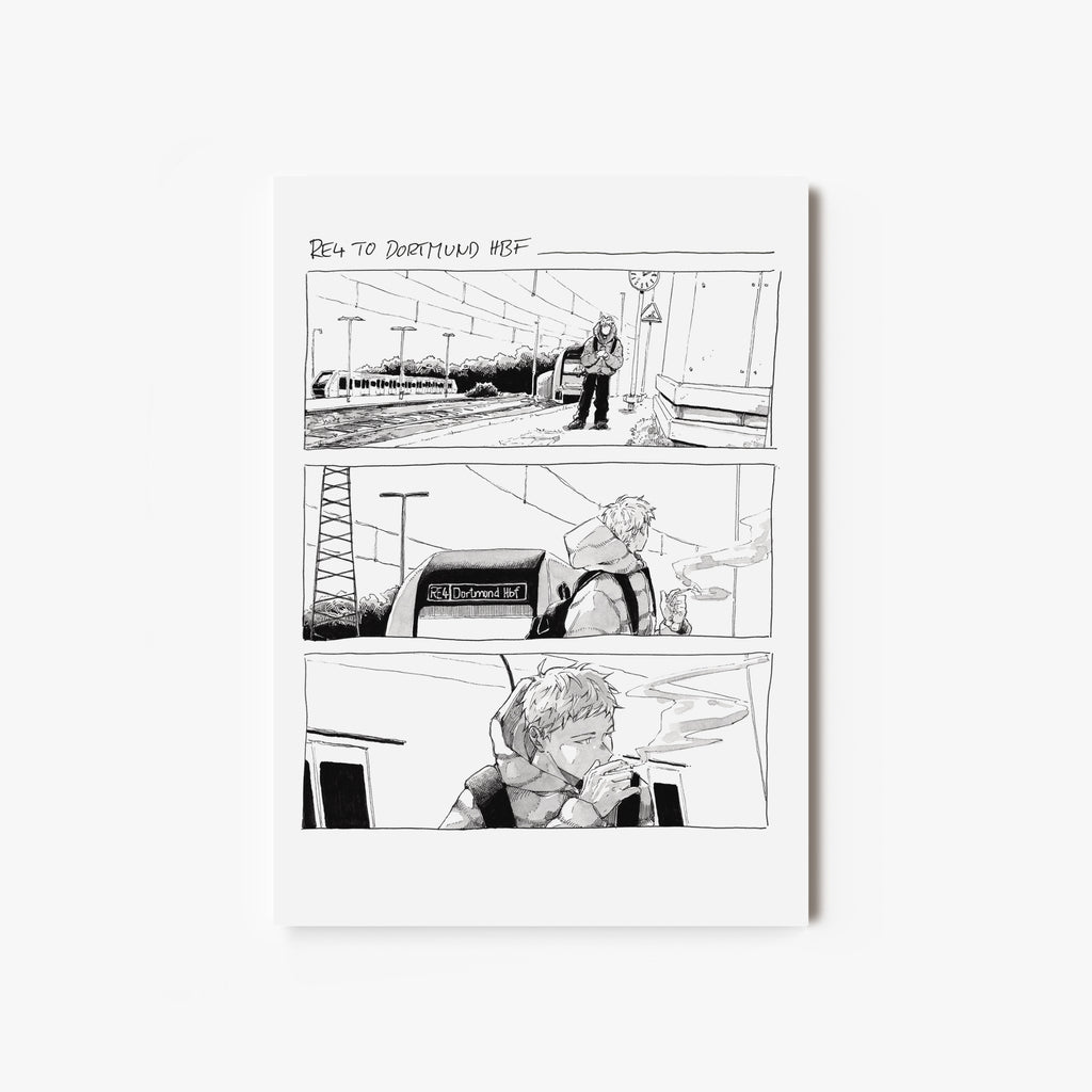 Postkarte "train station smoke"